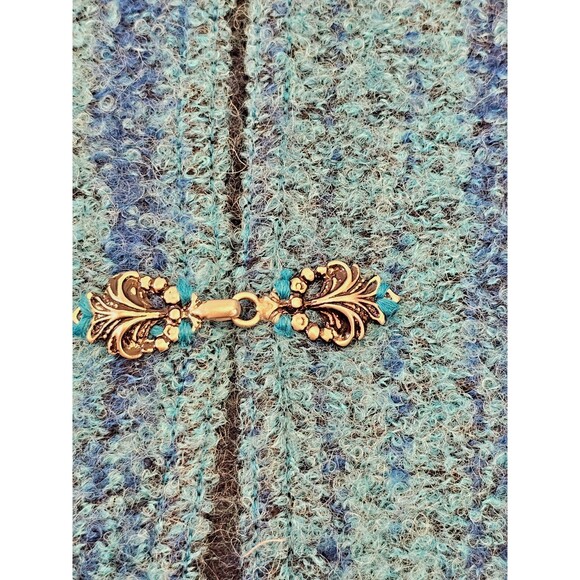 ALK Women's XL NorthStyle Teal Floral Embroidered Tunic Alpaca Blnd Cardigan EUC - Picture 2 of 9